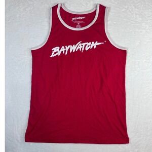 New Baywatch Malibu Beach Patrol Red Ringer Tank Top Mens Medium Tee TV Show